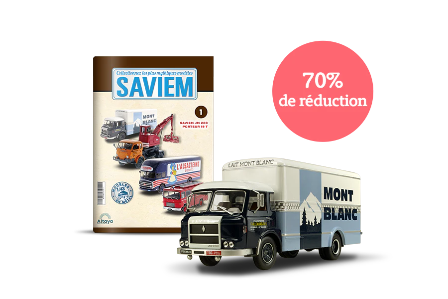 Image montrant deux couvertures de magazine avec le produit et deux figurines. Une bannière sur l’image indique « n° 1 à 7,99 € » dans un sceau circulaire et le prix 26,99€ barré. Un autre sceau circulaire indique : « n° 2 à 14,99 € » et le prix 26,99€ barré.