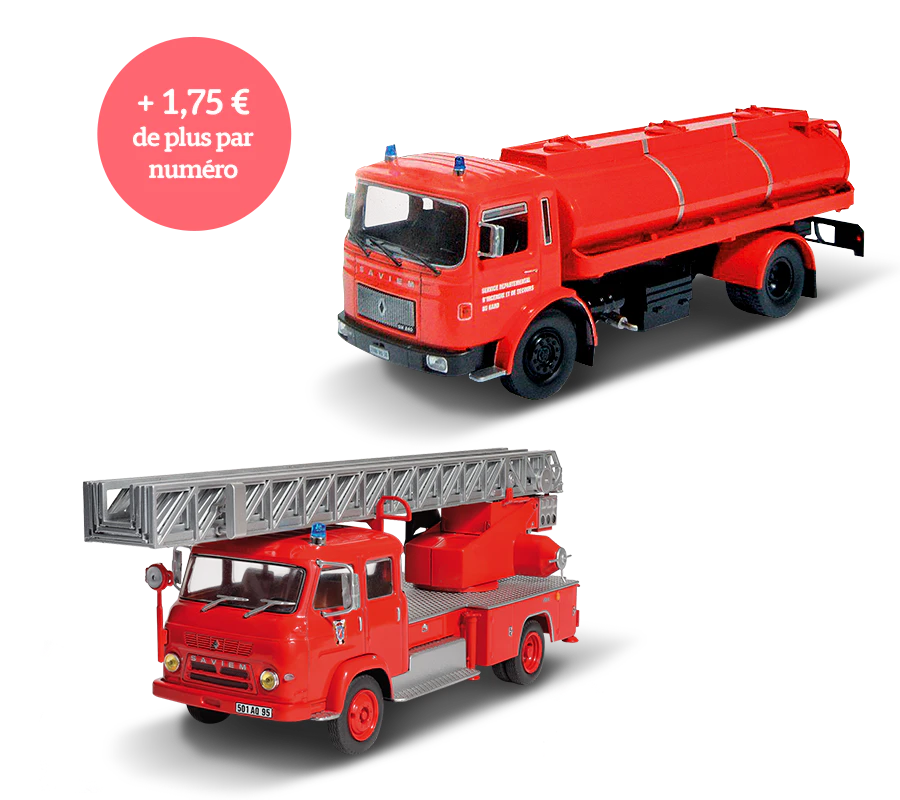 Image de trois voitures exclusives de la collection. Une icône sur l’image indique “+1,75€ de plus par numéro”.
