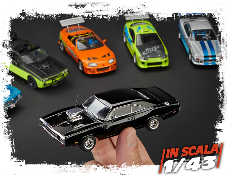 Imagen de Bodegón con varias miniaturas de coches en escala 1/43 de la saga Fast & Furious