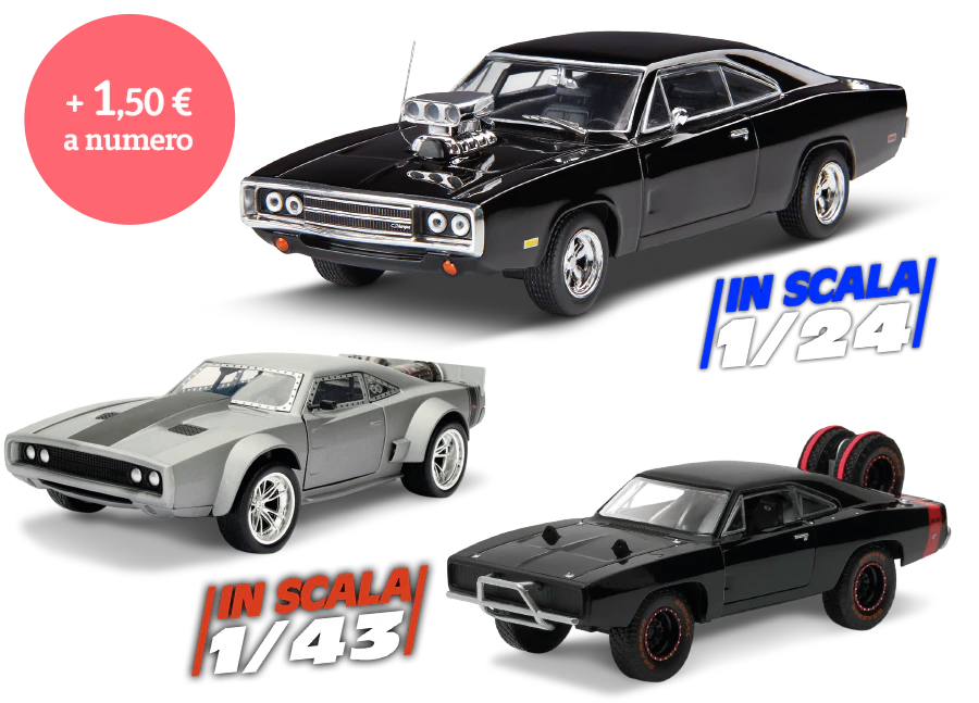 Imagen de un diorama de la saga Fast & Furious. Un icono en la imagen indica: «+1,40€ más por entrega».