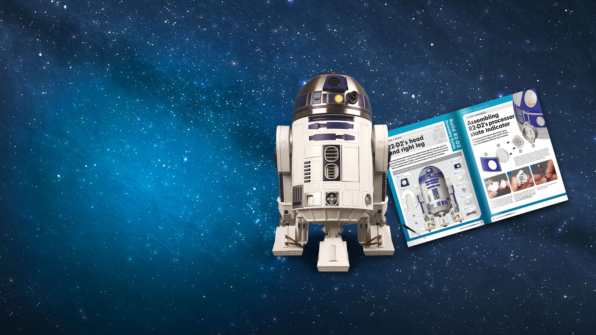 Obrázok robota R2-D2 zo Star Wars na galaktickom pozadí. Obrázok obsahuje propagačný text: „Zásielka 1 len za 1 €”.
