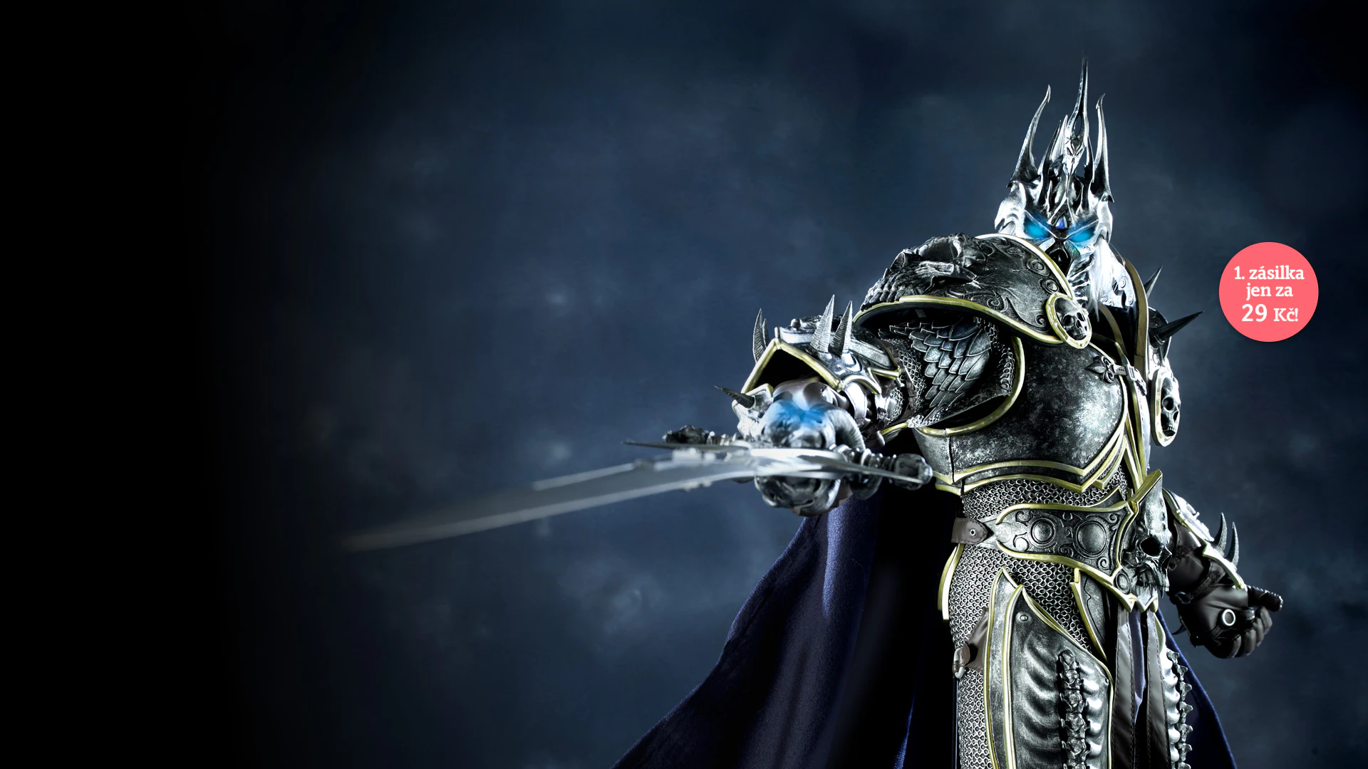Obrázek stavebnicového modelu Lich King s cenovkou „Zásilka 1 za pouhých 29 Kč“