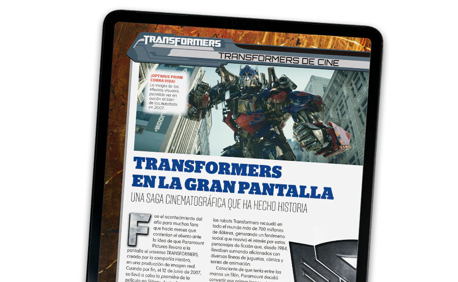Image of a magazine showed in a tablet. A banner on the image reads "Magazines in English".