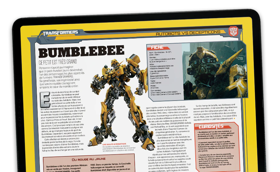 Image of a magazine showed in a tablet. A banner on the image reads "Magazines in English".