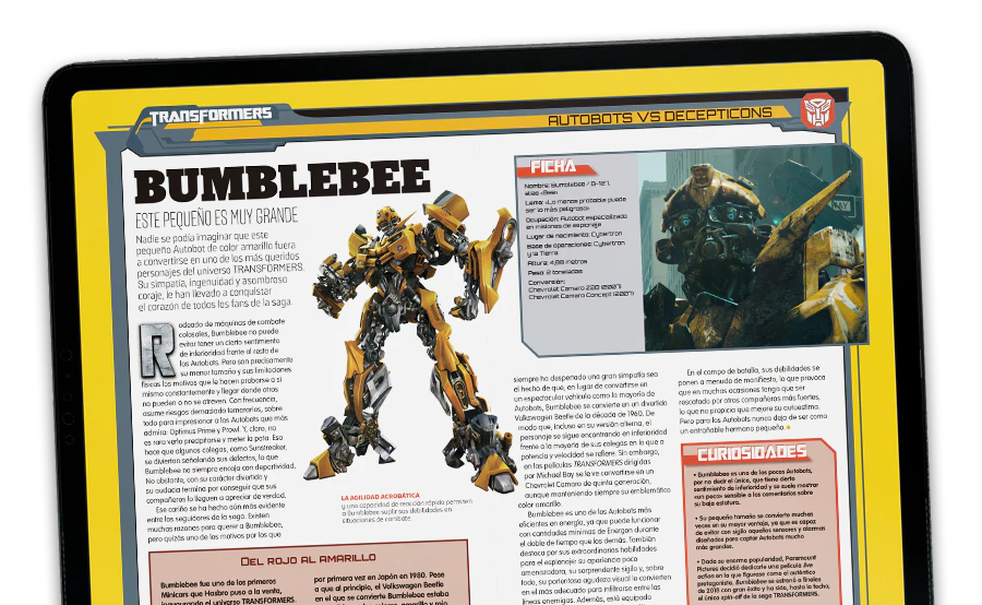 Image of a magazine showed in a tablet. A banner on the image reads "Magazines in English".