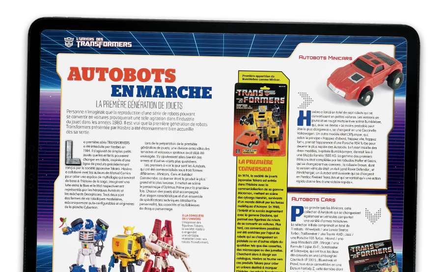 Image of a magazine showed in a tablet. A banner on the image reads "Magazines in English".