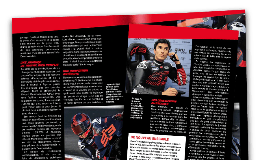 Image d’un magazine ouvert vue de loin.