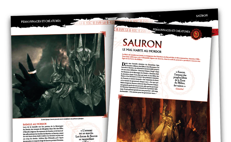 Image d’un magazine ouvert vue de loin.