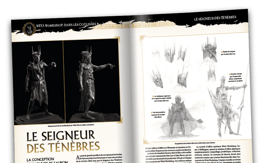 Image d’un magazine ouvert vue de loin.