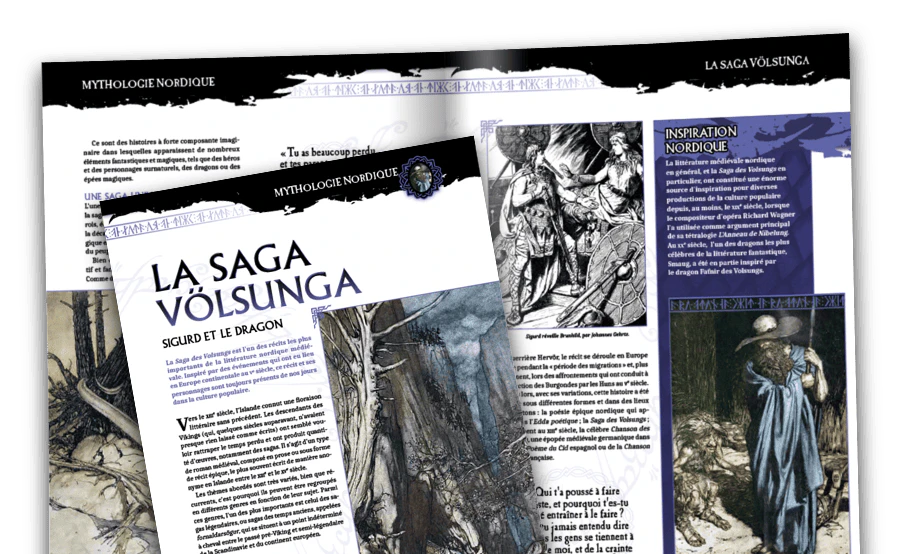 Image d’un magazine ouvert vue de loin.