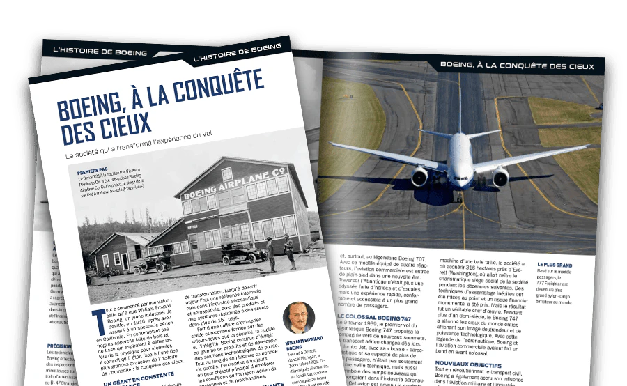 Image d’un magazine ouvert vue de loin.